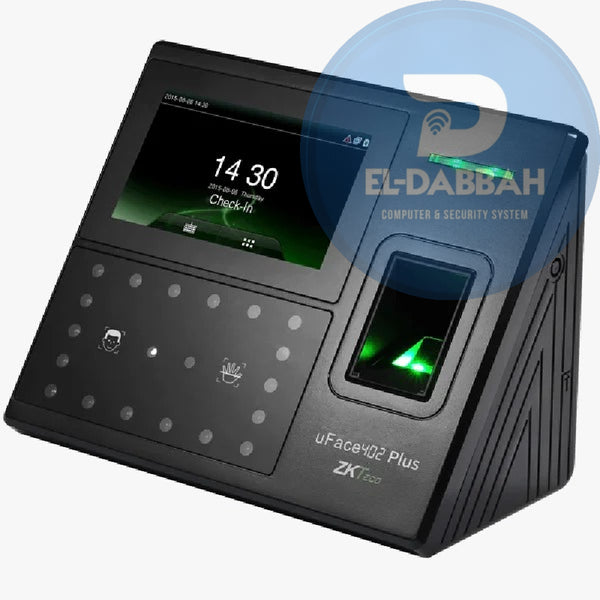 ZKTECO Uface402 Plus جهاز حضور و انصراف يعمل ببصمة الإصبع او بصمة راحة اليد او بصمة الوجه مع شاشة لمس 