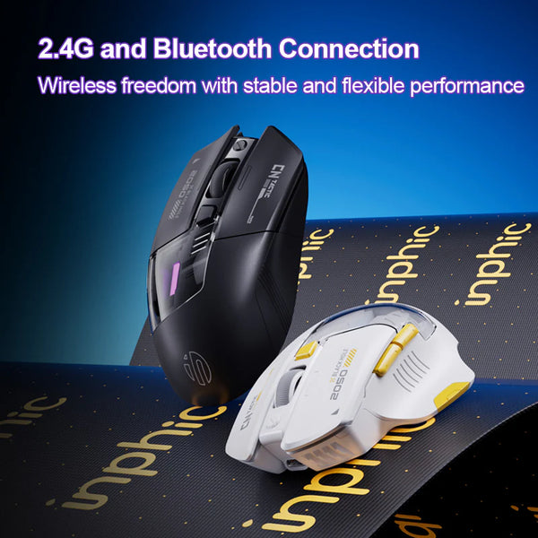 Inphic A9 V2 Explorer ماوس ألعاب لاسلكي بتقنية Bluetooth و2.4G – أداء سريع ودقة عالية – تصميم احترافي للألعاب والعمل - second