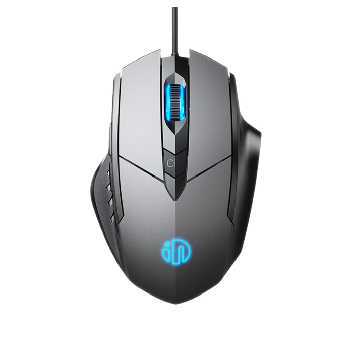 ماوس ألعاب Inphic W1 سلكي Silent Click بدقة 8800 DPI - رمادي
