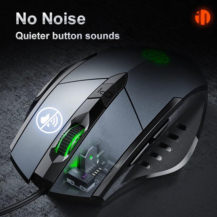 inphic W1 Wired Gaming Mouse with Silent Click Grey – El Dabbah